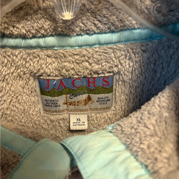 Jachs Heathered Gray Fleece with Aqua Trim - Picture 2 of 5